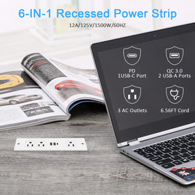 HEZI USB-C PD port delivering up to 20W at the workspace.