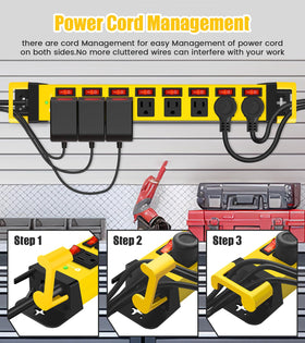 HEZI detail of wide-spaced outlets accommodating large adapters without blocking neighbors