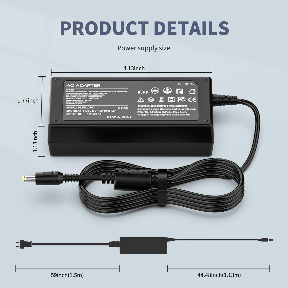 HFLRZZ connector next to specification label for quick compatibility check