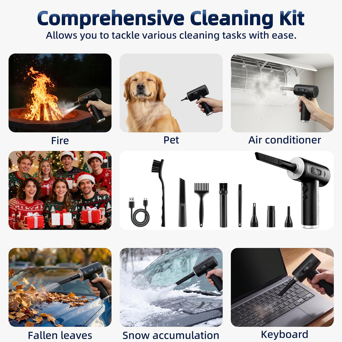 HFTEK LED-lit duster cleans dark corners and garages effectively.