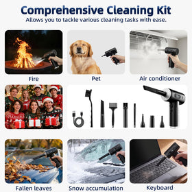 HFTEK LED-lit duster cleans dark corners and garages effectively.