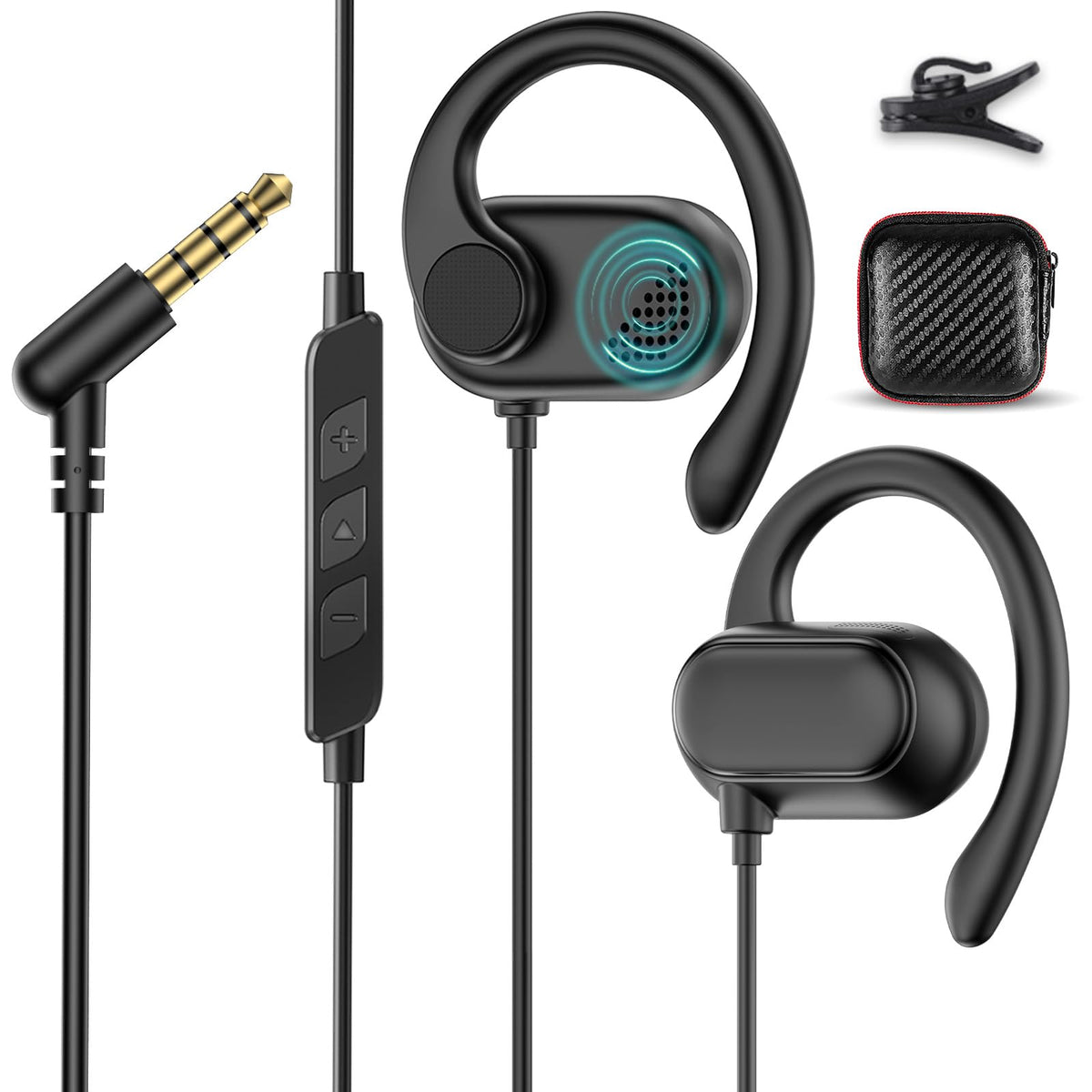 HGCXING open-ear design headphones with 3.5mm jack for breathable comfort.