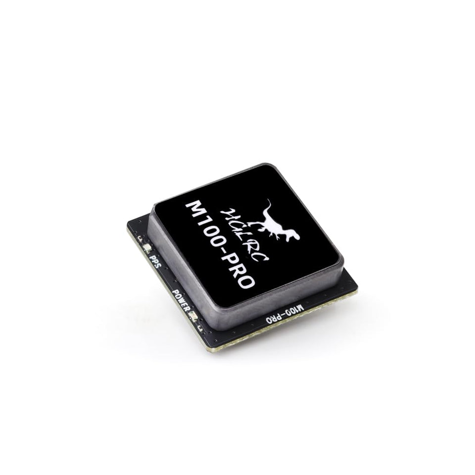 HGLRC M100 Pro GPS compass front view showing orientation data for FPV planes