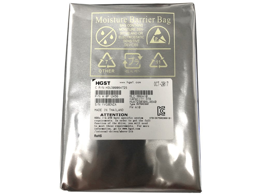 HGST Ultrastar 7K3000 drive label highlights model details for quick asset checks.