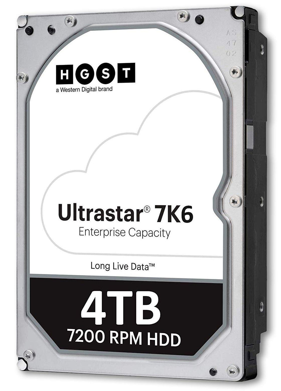 HGST Ultrastar 7K6000 top view highlighting 3.5-inch form factor for desktop and server use.