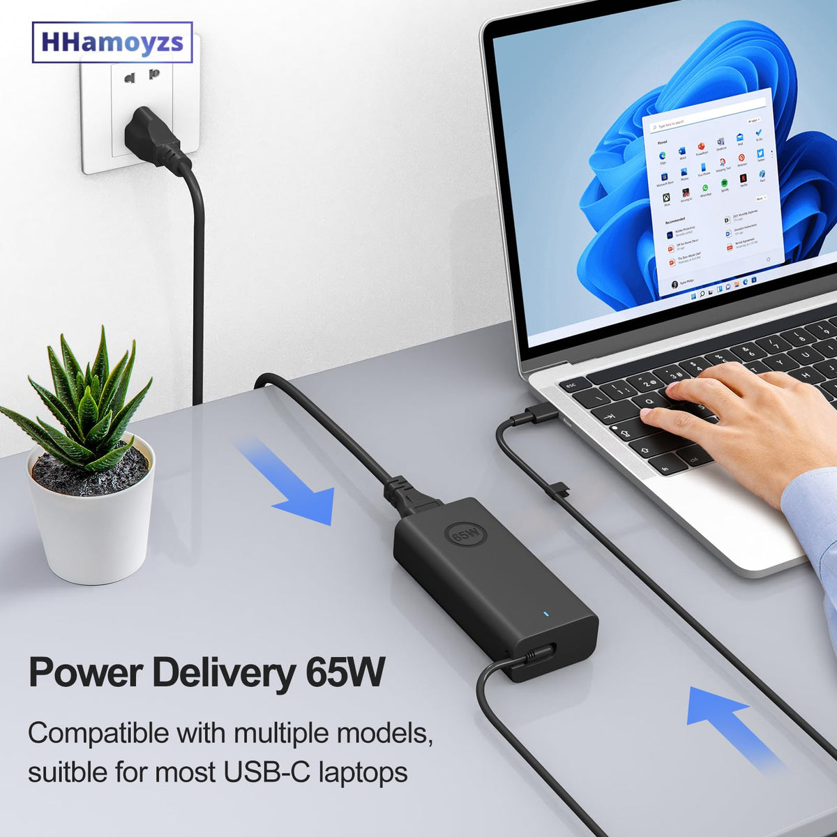 HHamoyzs 65W USB-C charger for Dell Latitude 5420 powers work days