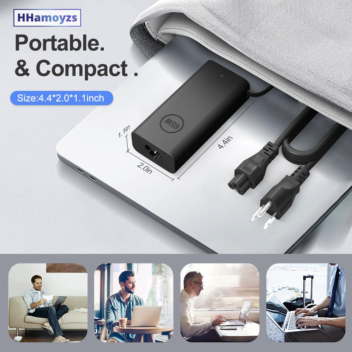 HHamoyzs 65W USB-C charger packaging includes adapter and cord
