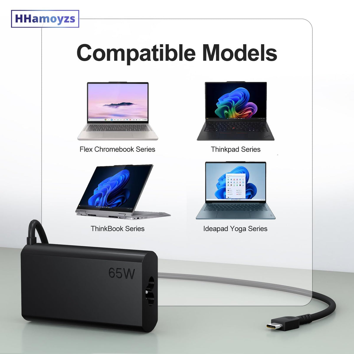 HHamoyzs slim USB-C charger, lightweight for easy packing.