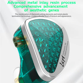 HHIFIHEAR KZ AS16 PRO cyan comfort-fit earcups with resin shell and ear-hook for secure wear