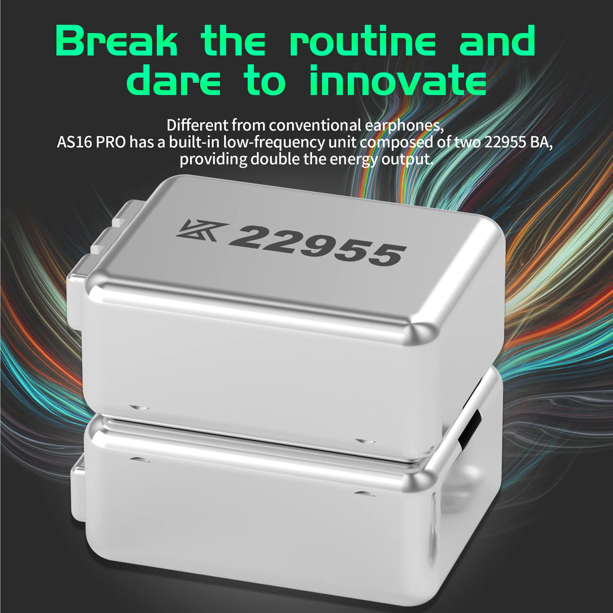HHIFIHEAR KZ AS16 PRO cyan detachable cable and 2-pin interface for easy customization