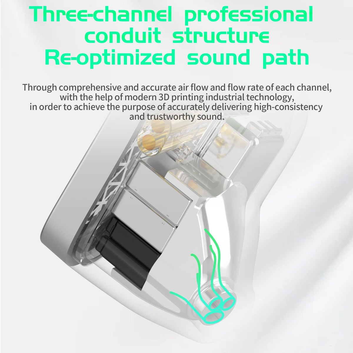 HHIFIHEAR KZ AS16 PRO cyan metal-inlay resin finish for premium aesthetics