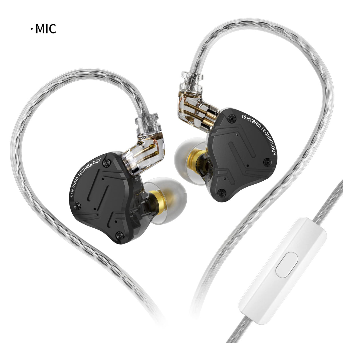 H HIFIHEAR earphone next to coin showing compact scale and portability