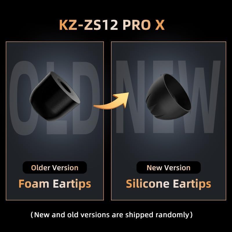 H HIFIHEAR KZ ZS12 PRO X accessories and eartips laid out for fit options and isolation benefit