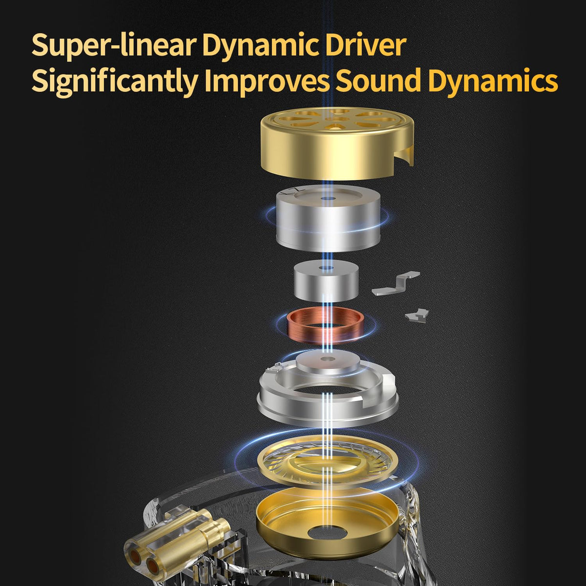 HHIFIHEAR KZ ZSN Pro 2 detachable-silver-cable emphasizes durable, low-noise signal transmission.