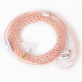 HHIFIHEAR MMCX 3.5mm cable with mic close-up, four-core copper for clear audio.