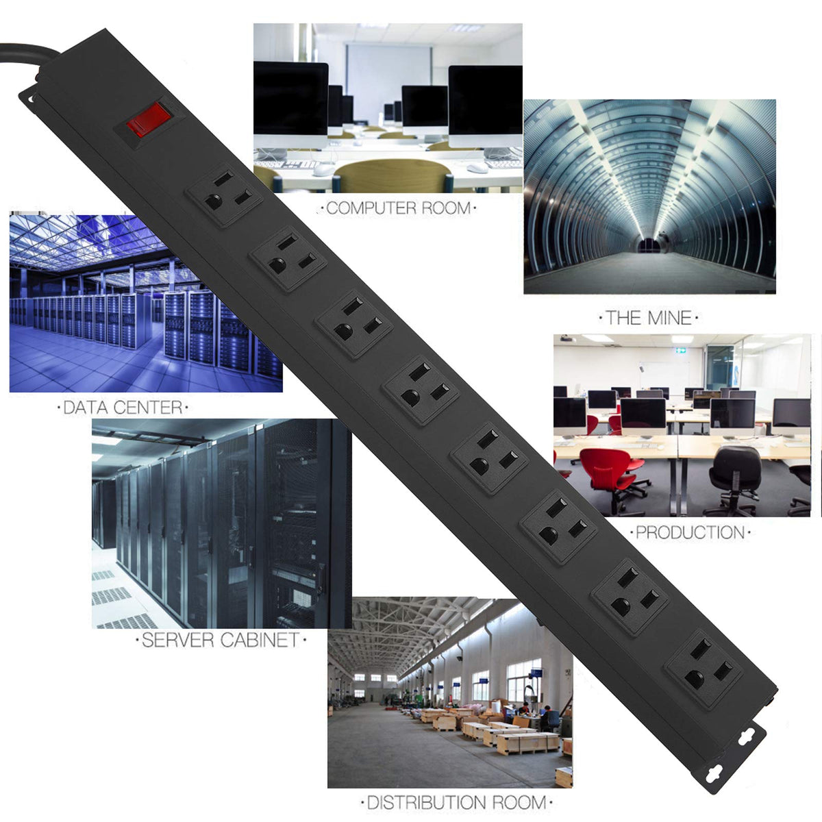 HHSOET metal 8-outlet strip surge protection helps guard electronics