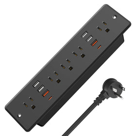 HHSOET front panel showing sockets and USB ports for organized charging