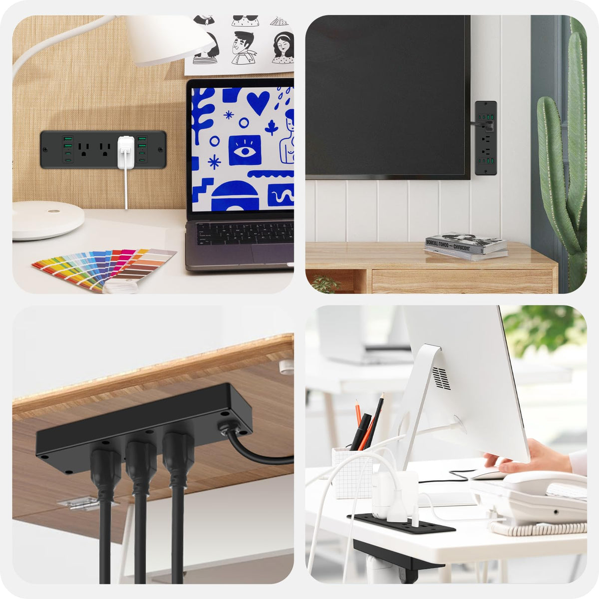 HHSOET 10 ft power cord extends reach behind furniture.