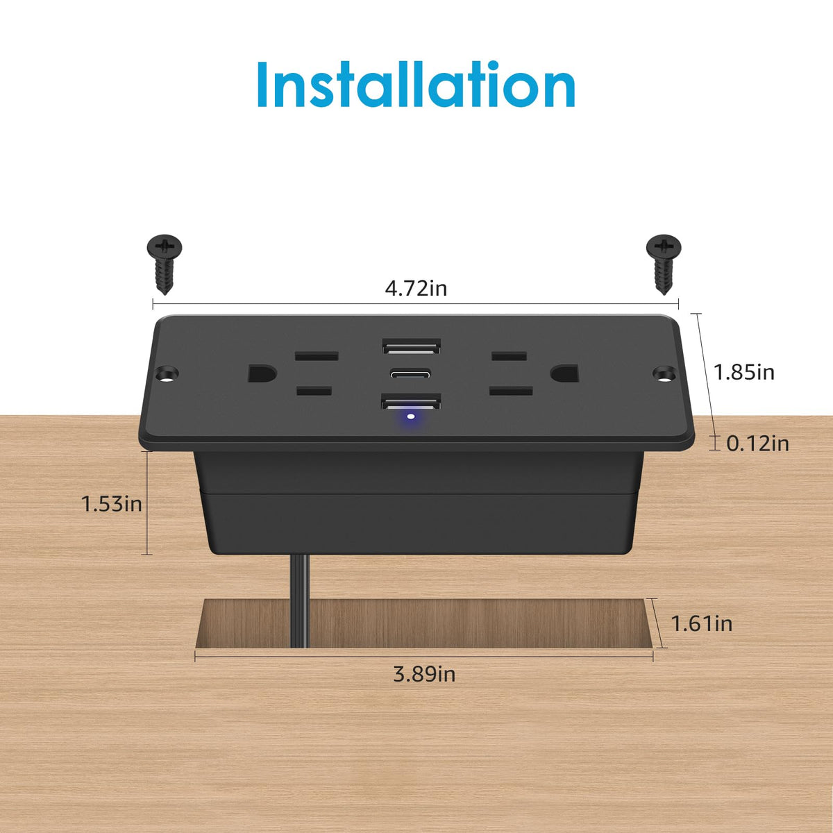 HHSOET dual AC outlets for simultaneous use at your desk