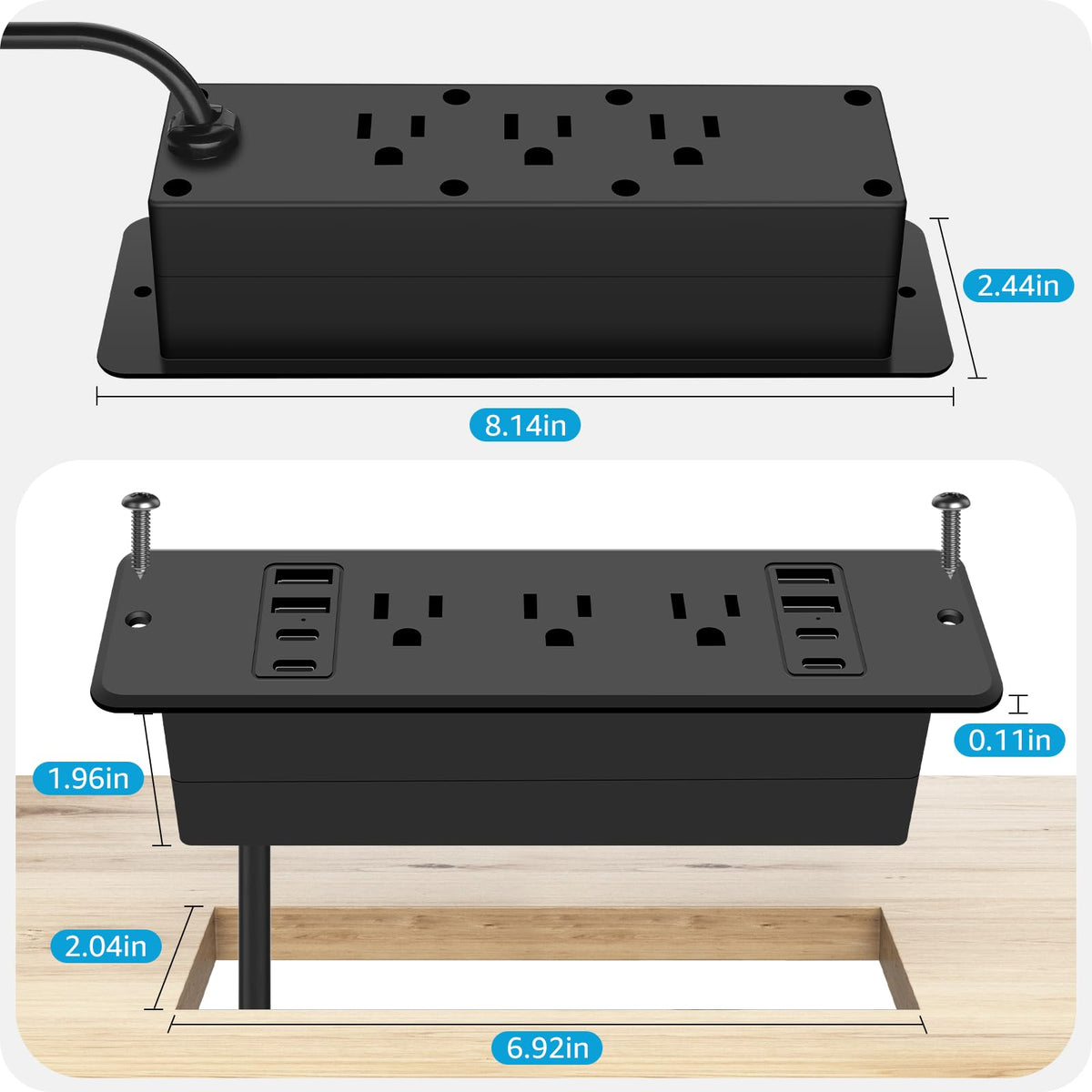 HHSOET 6ft cord provides flexible reach to outlets.
