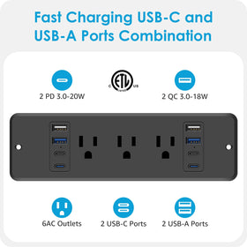 HHSOET 4 USB-A and USB-C ports for rapid charging.