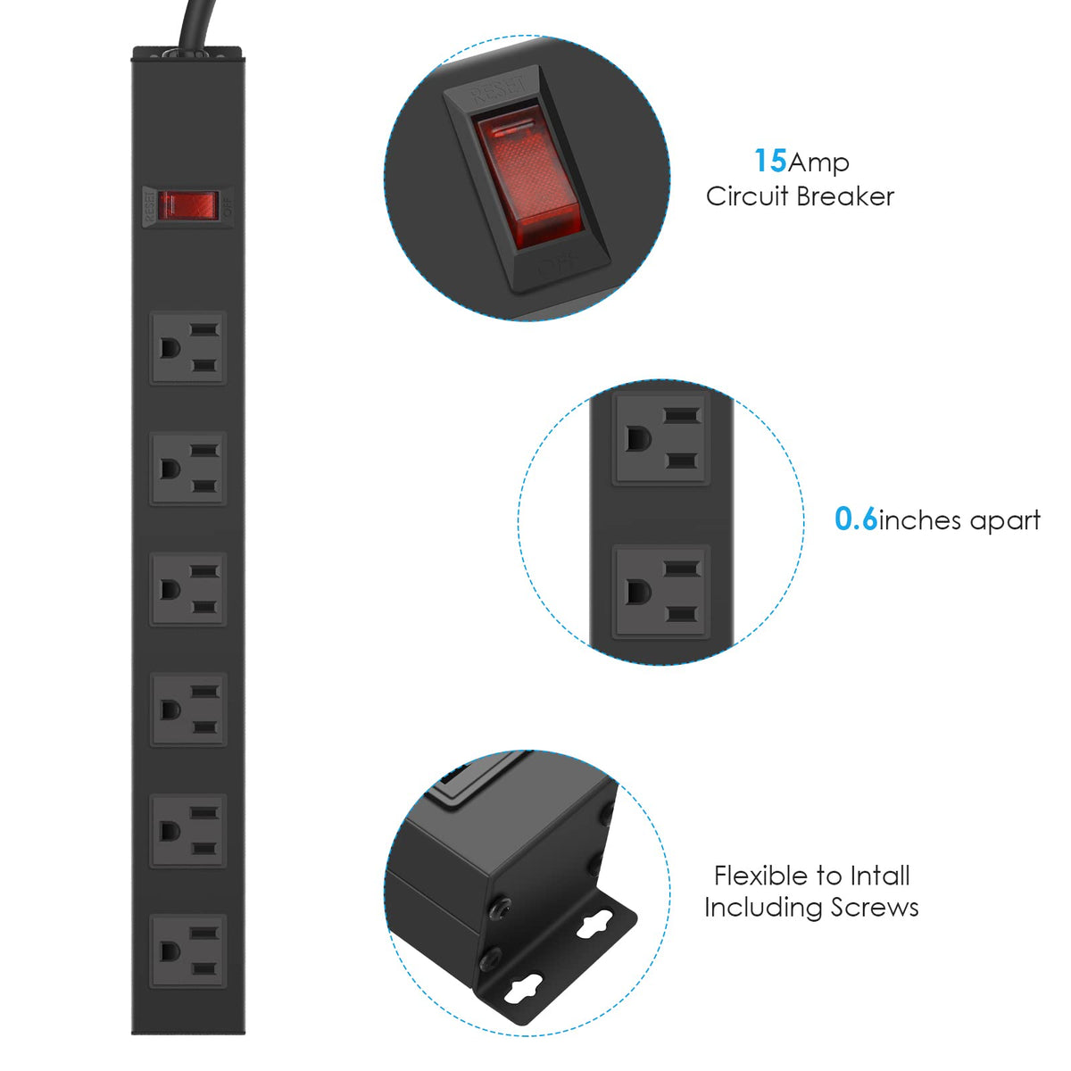 HHSOET 6 ft SJT cord offers flexible placement options