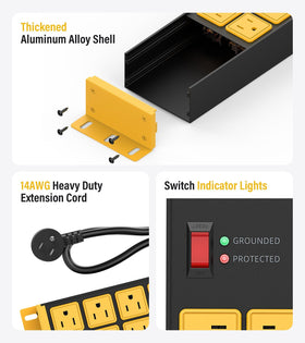 HHSOET 6-foot heavy-duty cord and plug showing length and robust gauge