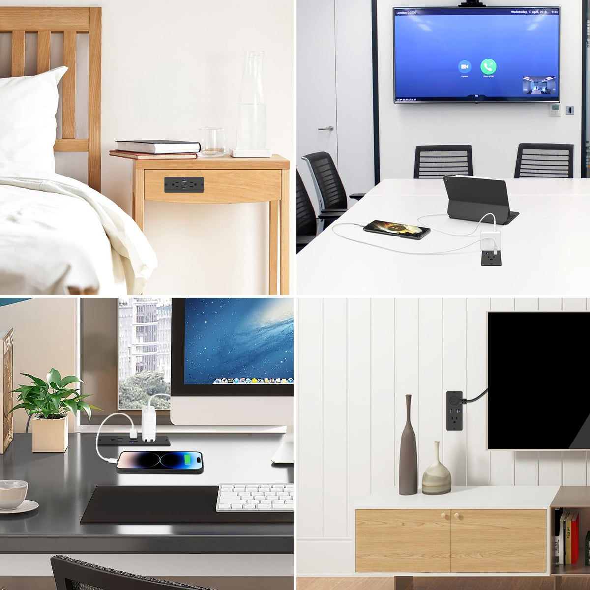 HHSOET 6ft power cord offers flexible desk setup