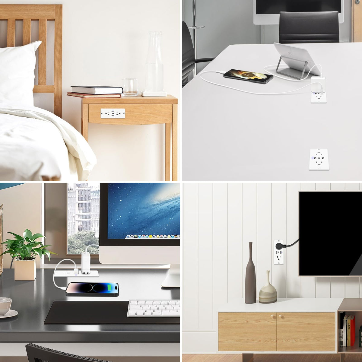 HHSOET 6ft cord flexibility allows versatile desk placement.