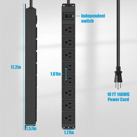 HHSOET top view showing outlet spacing for bulky adapters benefit