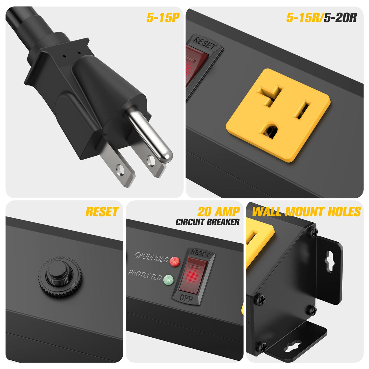 HHSOET heavy-duty 10ft cord and grounded plug for extended reach benefit