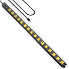 HHSOET front view showing 16 outlets and long metal housing for organized power