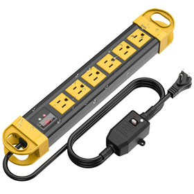 HHSOET front view of waterproof power strip showing form and outlets for easy identification