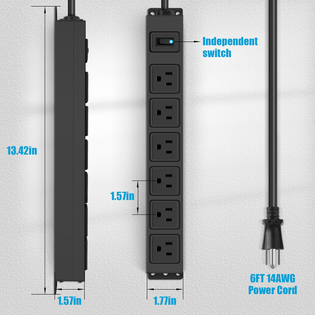 HHSOET heavy duty surge protector protects a busy garage workspace