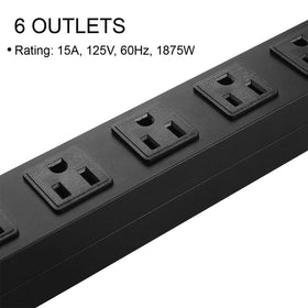 HHSOET power strip highlighting its 6 ft cord for flexible placement.