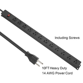 HHSOET heavy-duty 10 ft 14AWG power cord for flexible reach