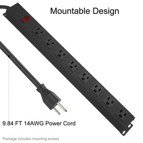HHSOET power strip attached to workbench powering tools and chargers reliably