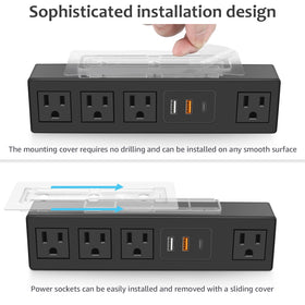 HHSOET slim side profile mounted under desk saving floor space benefit