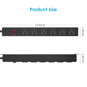 HHSOET wall mount power strip side view showing sturdy construction.