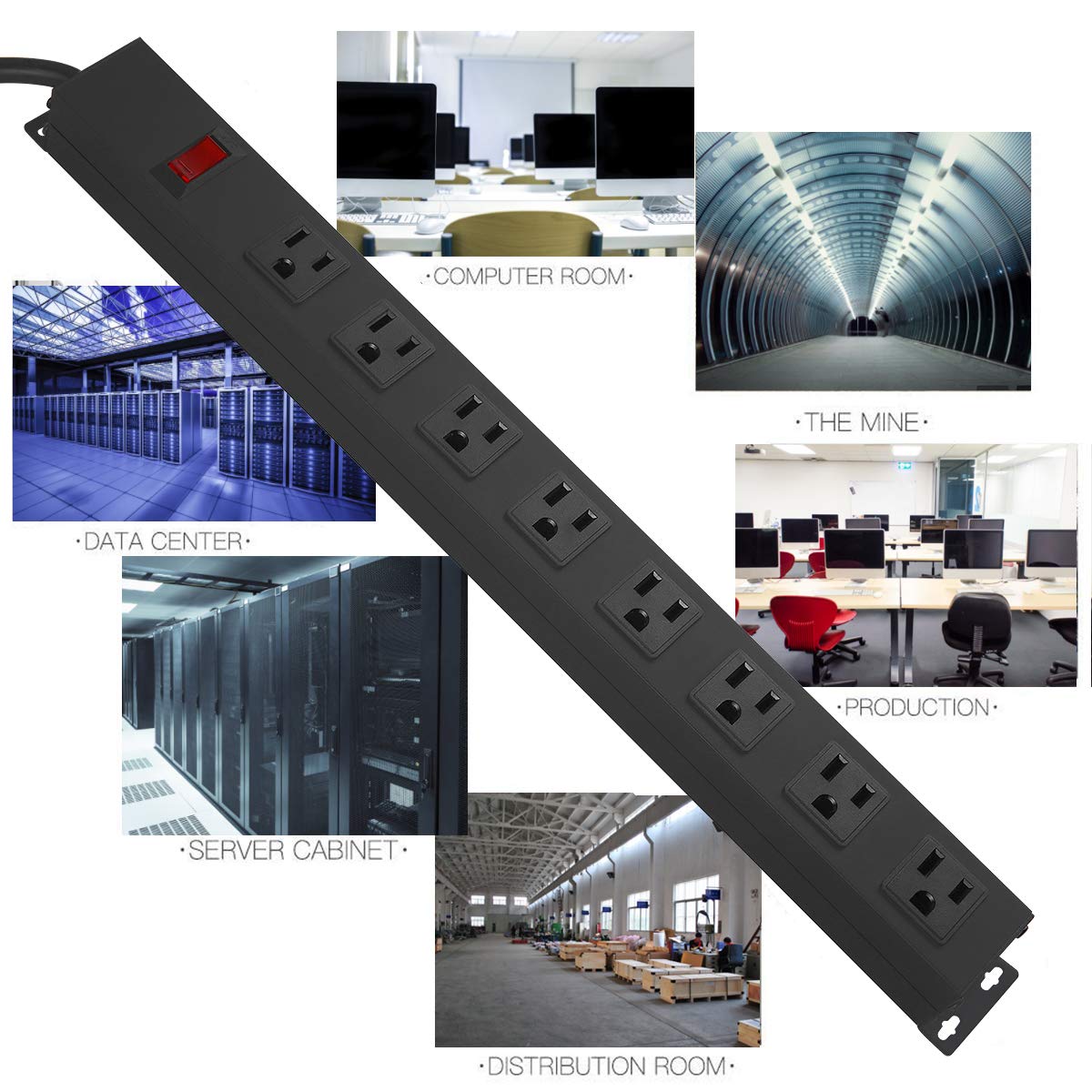 HHSOET wide-spaced outlets accommodate large adapters and cords.