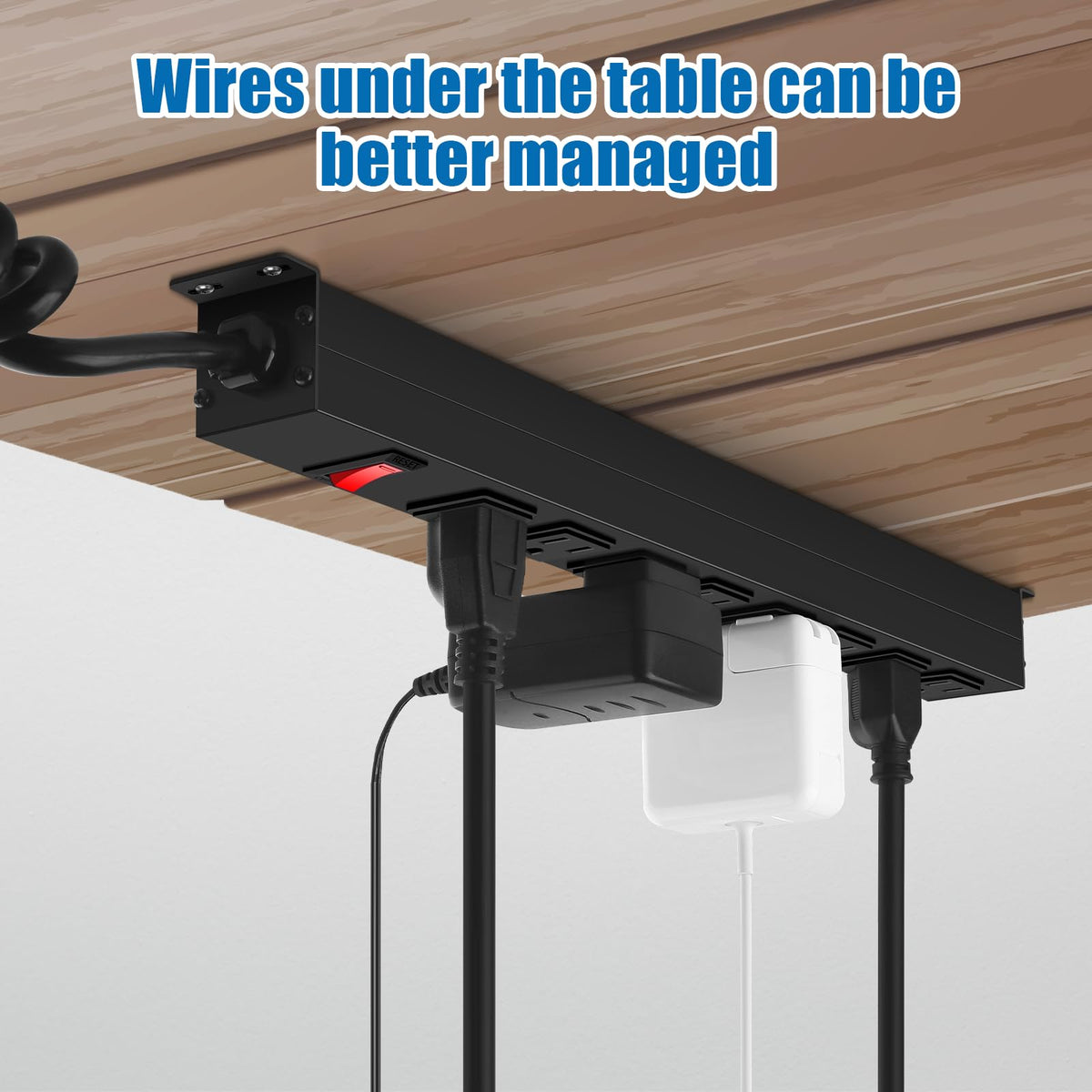 HHSOET Wide-spaced outlets support bulky adapters for cleaner power setups