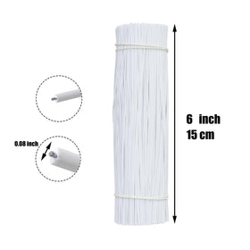 HHTHH 6 inch white ties shown as easy-to-use cord organizers.