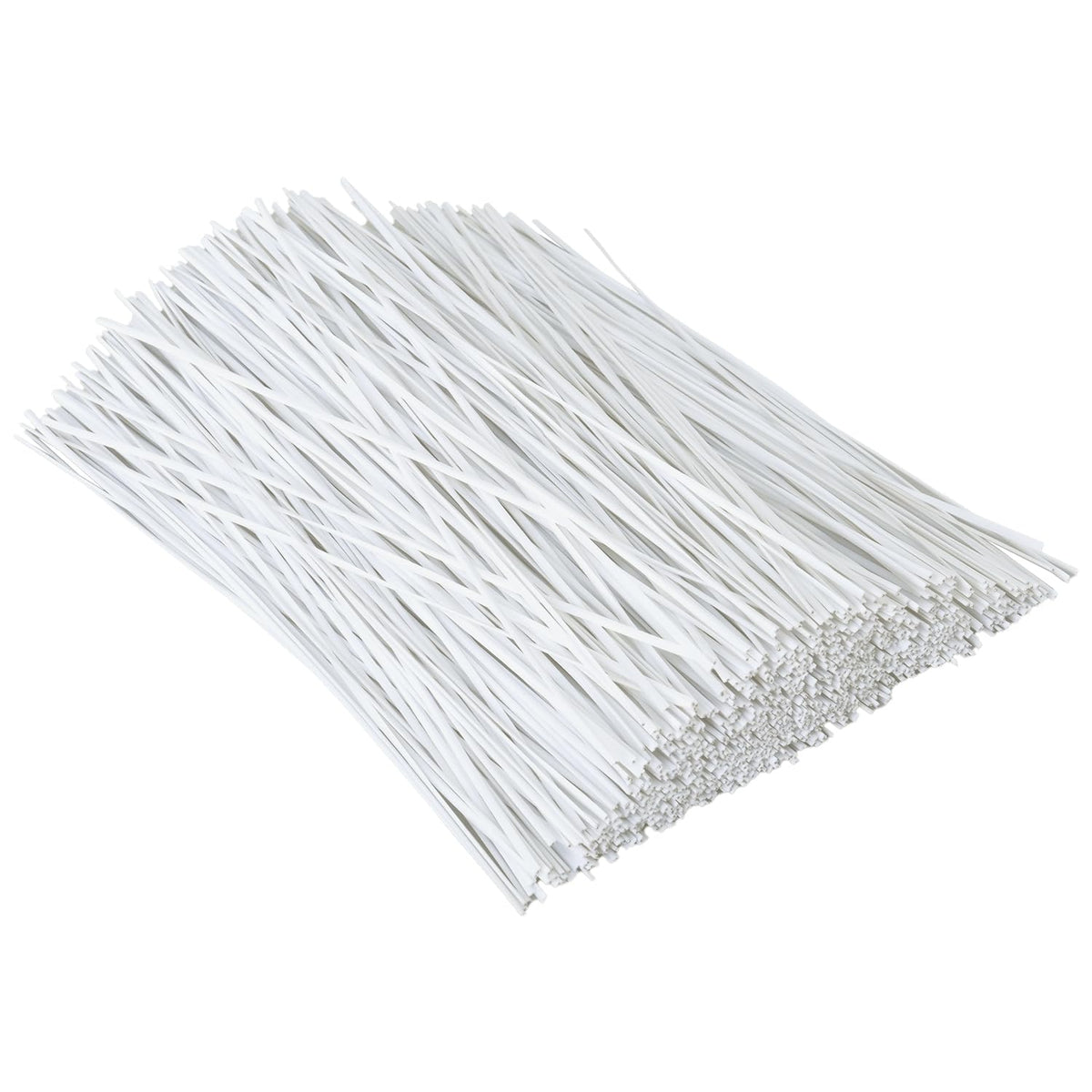 HHTHH 6 inch white twist ties with inner-core for strong, reusable cable binding.