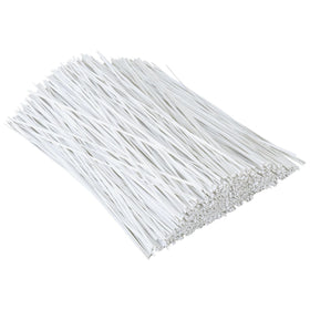 HHTHH 6 inch white twist ties with inner-core for strong, reusable cable binding.