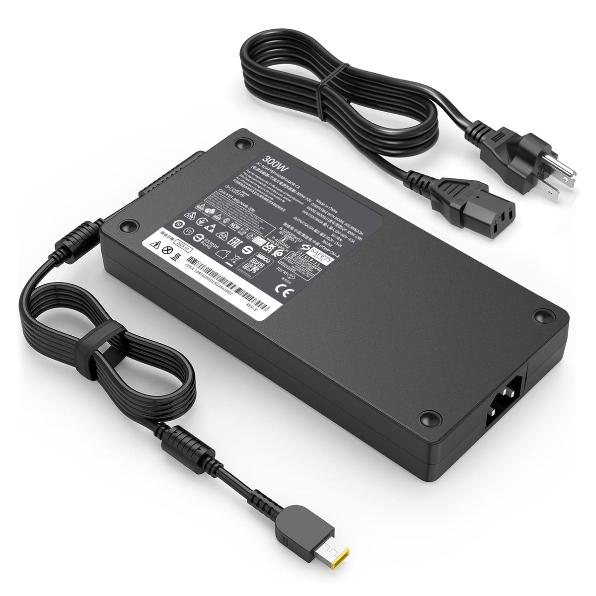 HHZ 300W front view of adapter showing compact supply and benefit of high wattage
