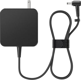 HHZ 65W charger powering an Asus Vivobook on a desk