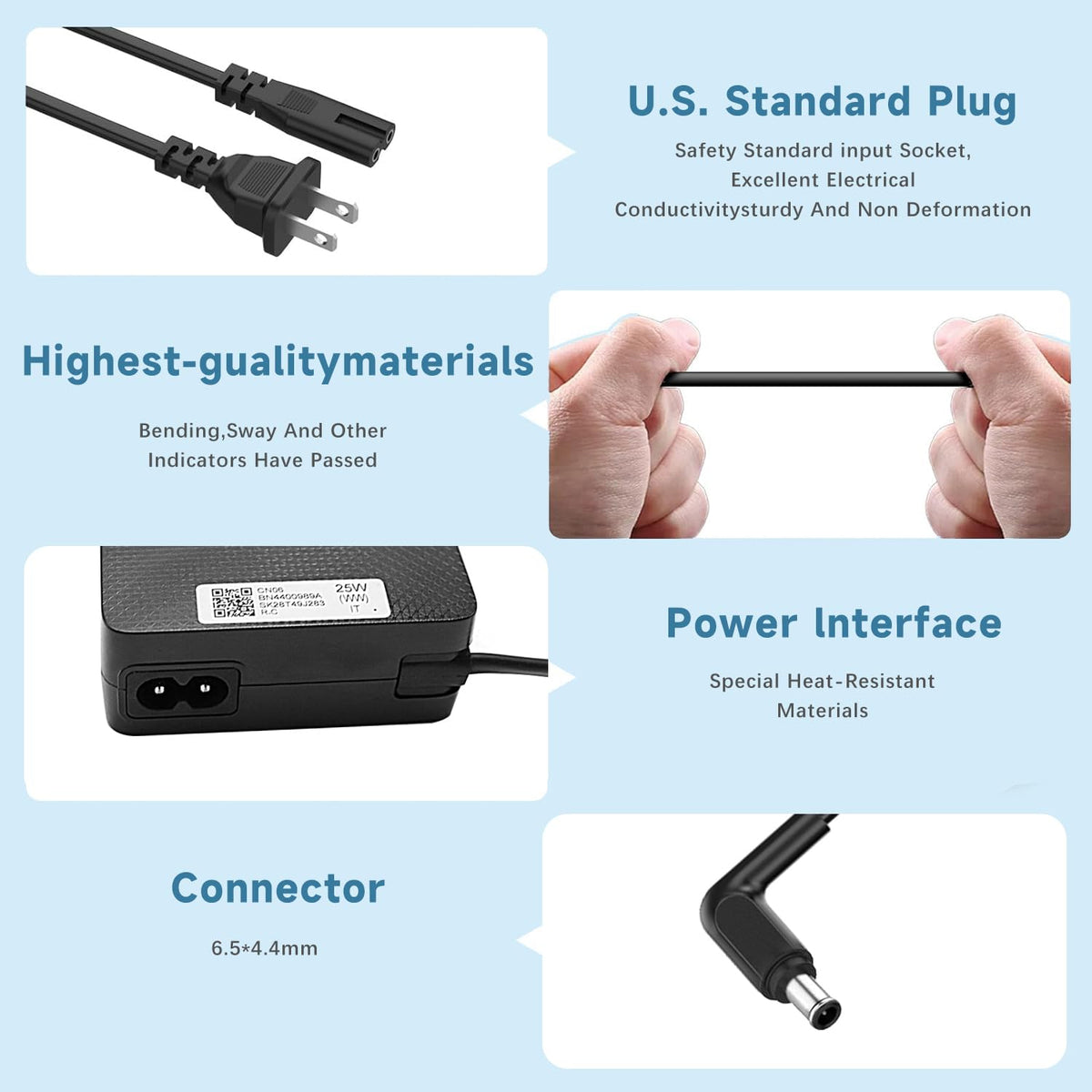 HHZ connector closeup showing 6.5x4.4mm center pin ensuring proper fit and secure connection