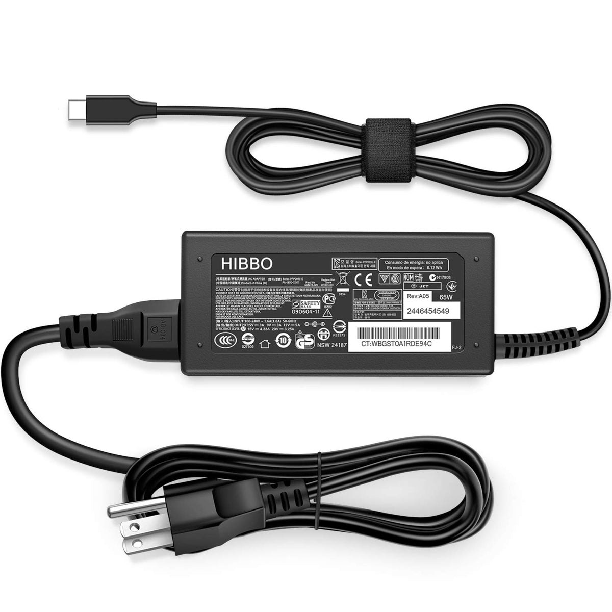 HIBBO charger packaging includes safety labels and warranty details for confidence.