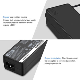 HIBBO Lenovo USB-C 65W charger with attached cable ready to plug in