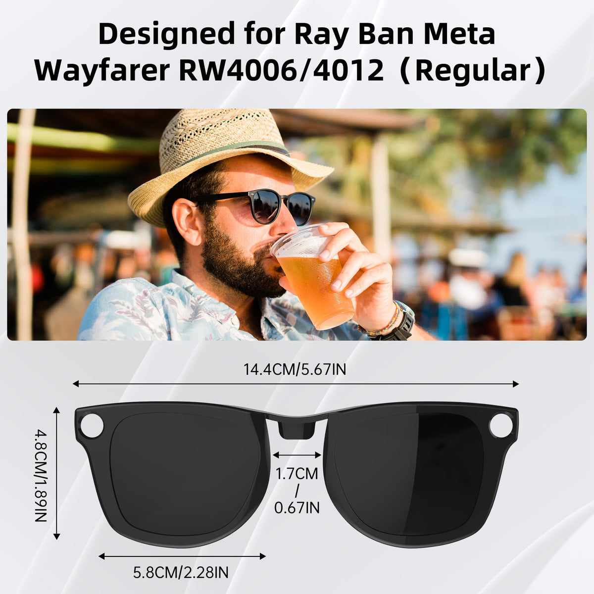 HIBLOKS clip-on for Ray-Ban Meta Gen 2, easy to attach and adds glare protection.